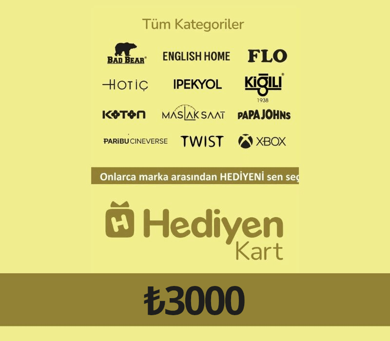 Hediyen KART All Access 3000 TL Dijital Hediye Kartı (Gift Card)