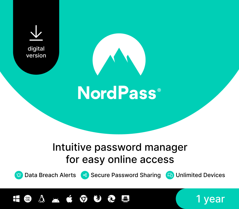 NordPass Premium Global 1 Yıl Sınırsız Cihaz Dijital Lisans Anahtarı (License Key)